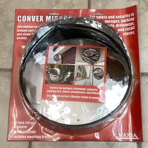 Maxsa Convex Mirror- 12" Diameter-Break Resistant-Mounting Bracket- #37360 -New!